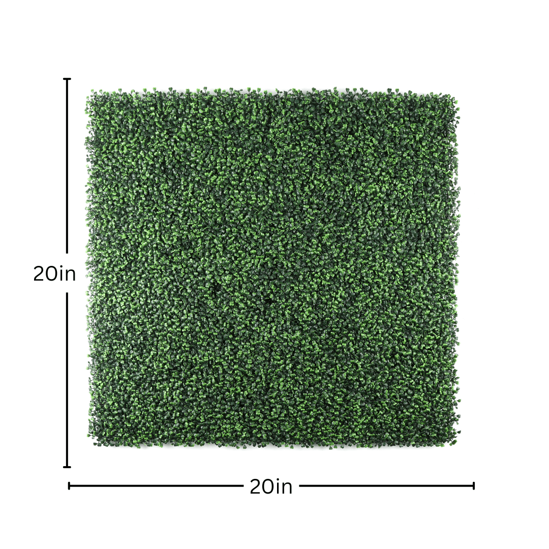 

20"x20" (24 Piece) 66 Sq. Ft. Coverage, Artificial Boxwood Hedge Panels - Uv-protected Greenery, Perfect For Indoor And Outdoor Privacy Walls, Patios, , And Home Decor