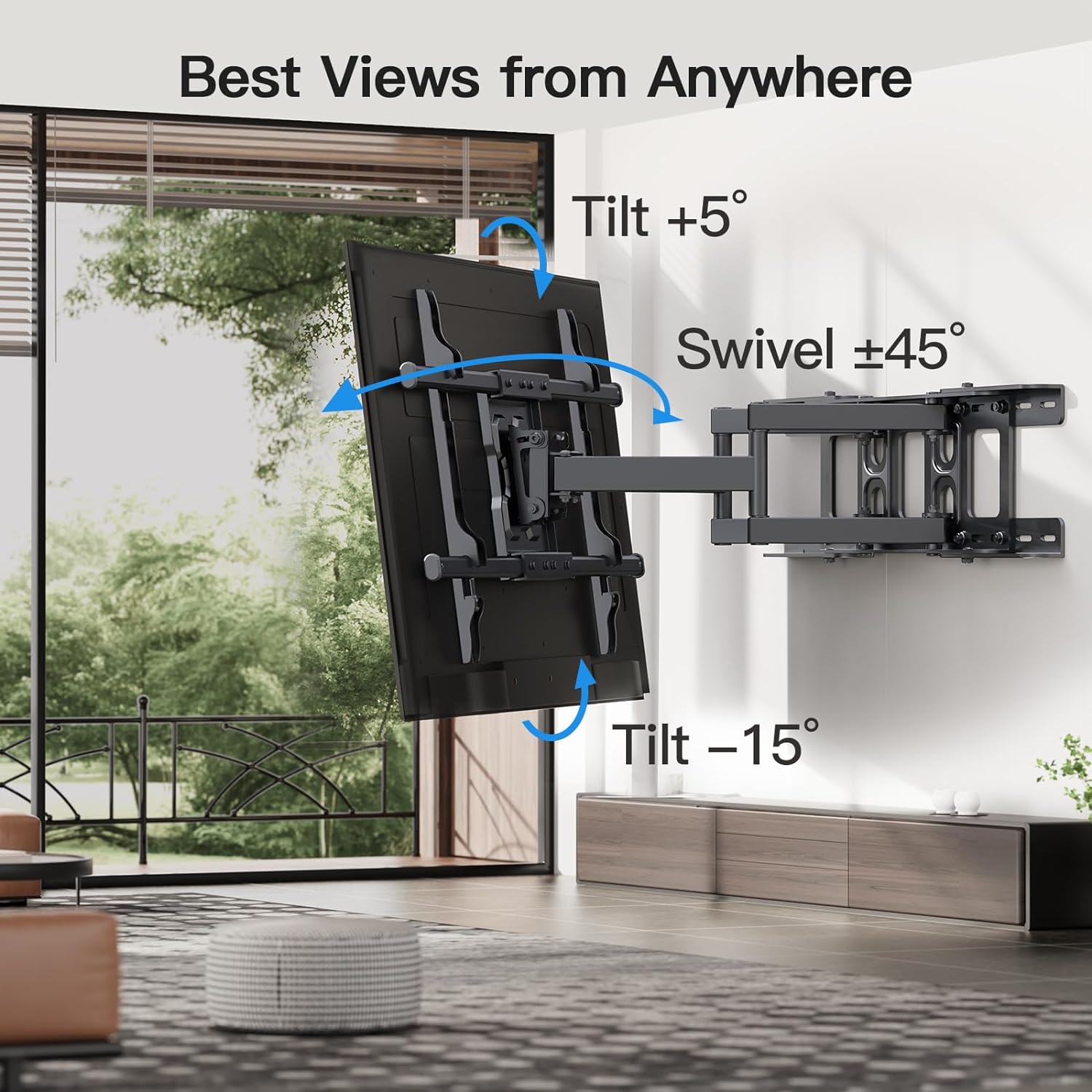 Tv Wall Mount Articulating Swivel Tilt For Most 37-75 Inch Oled, Lcd ...