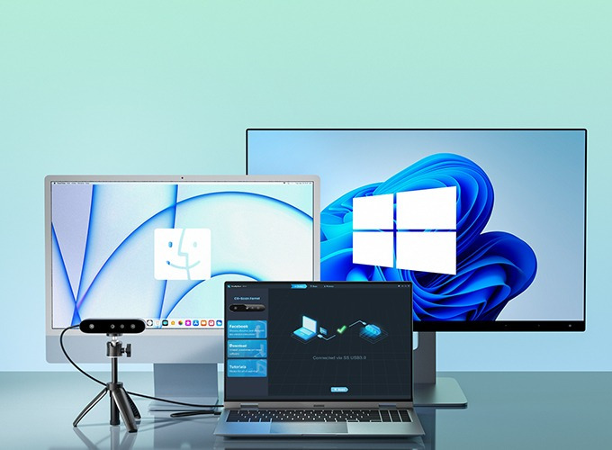 Creality CR-Scan Ferret SE 3D Scanner Anti-Shake Tracking 24-Bit Full Color Up to 0.05mm 30fps Scanning Speed 150-2000mm