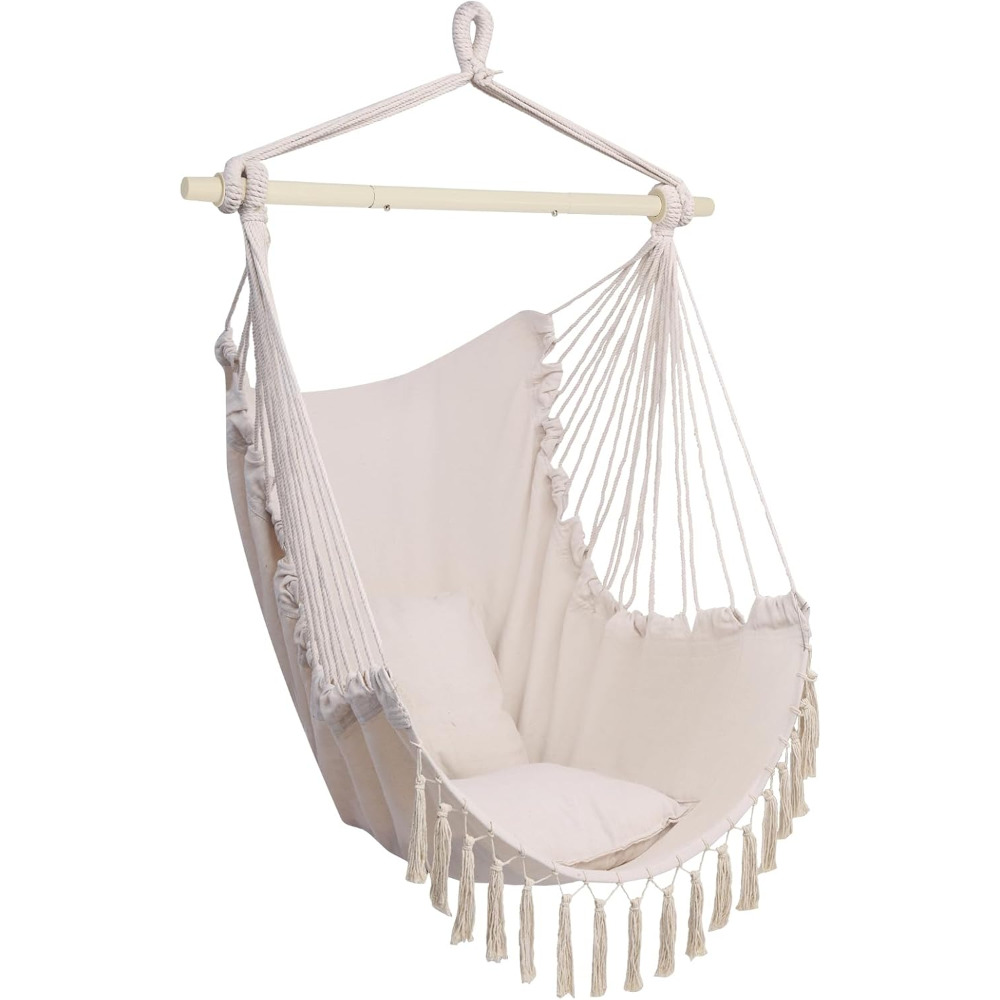 

Hanging , Up To 550 Lbs Macrame 2 Cushions, Portable Steel Bar For /,