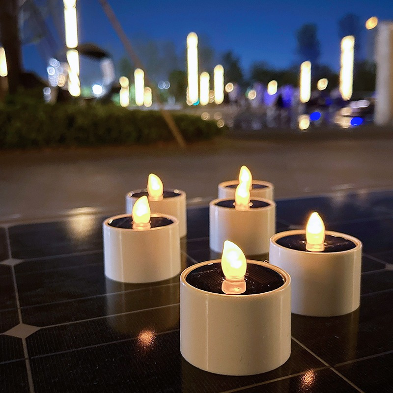 

6 Solar Candle Lights, Halloween And Christmas Decorative Lights, Festival Party Atmosphere Accents, Automatically Lights Up In , Ip44