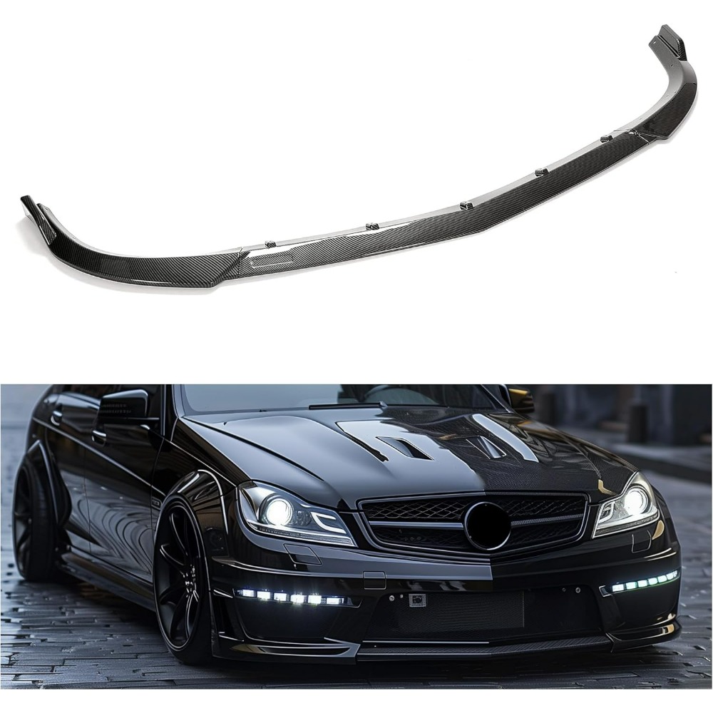 Mercedes Benz W204 C63 AMG Carbon Fiber Front Lip Spoiler Splitter