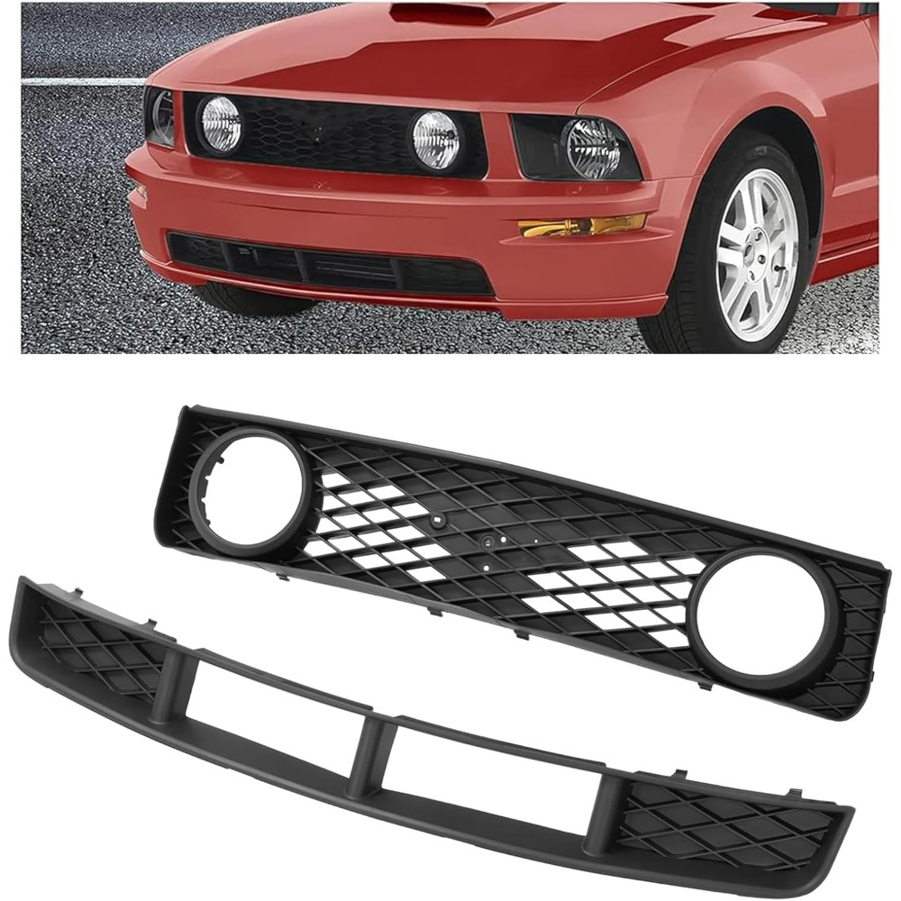 

& Grille Compatible 2005-2009 Replacement For Fo1200422 Fo1036114 6r3z8200ba 7r3z17k945ba W/round Headlight