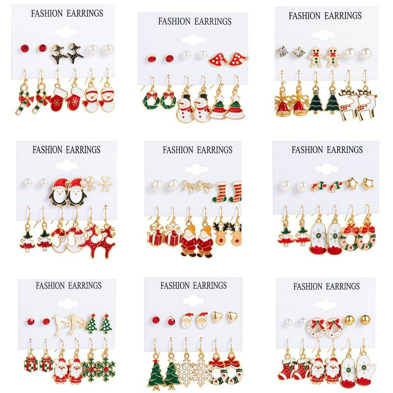 

54 Pairs / Christmas Earrings For Women Earrings Set Holiday Jewelry Earrings Christmas Tree Santa Claus Earrings Merry Christmas Earrings Gift For Party Decorations .