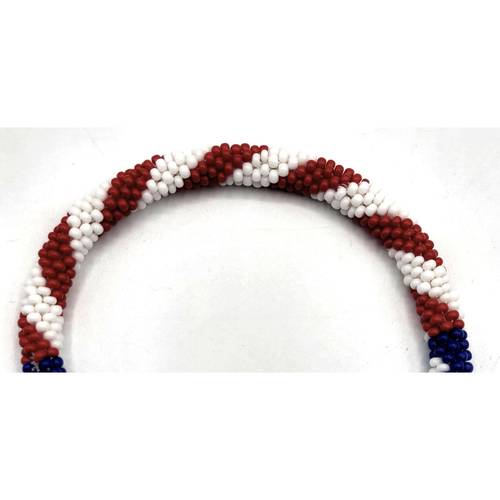 set of 2 handmade american flag glass beaded bracelets nepal glass bead beaded bracelets glass seed bead crochet bangles for men women nepal artisanship patriotic wrist wear