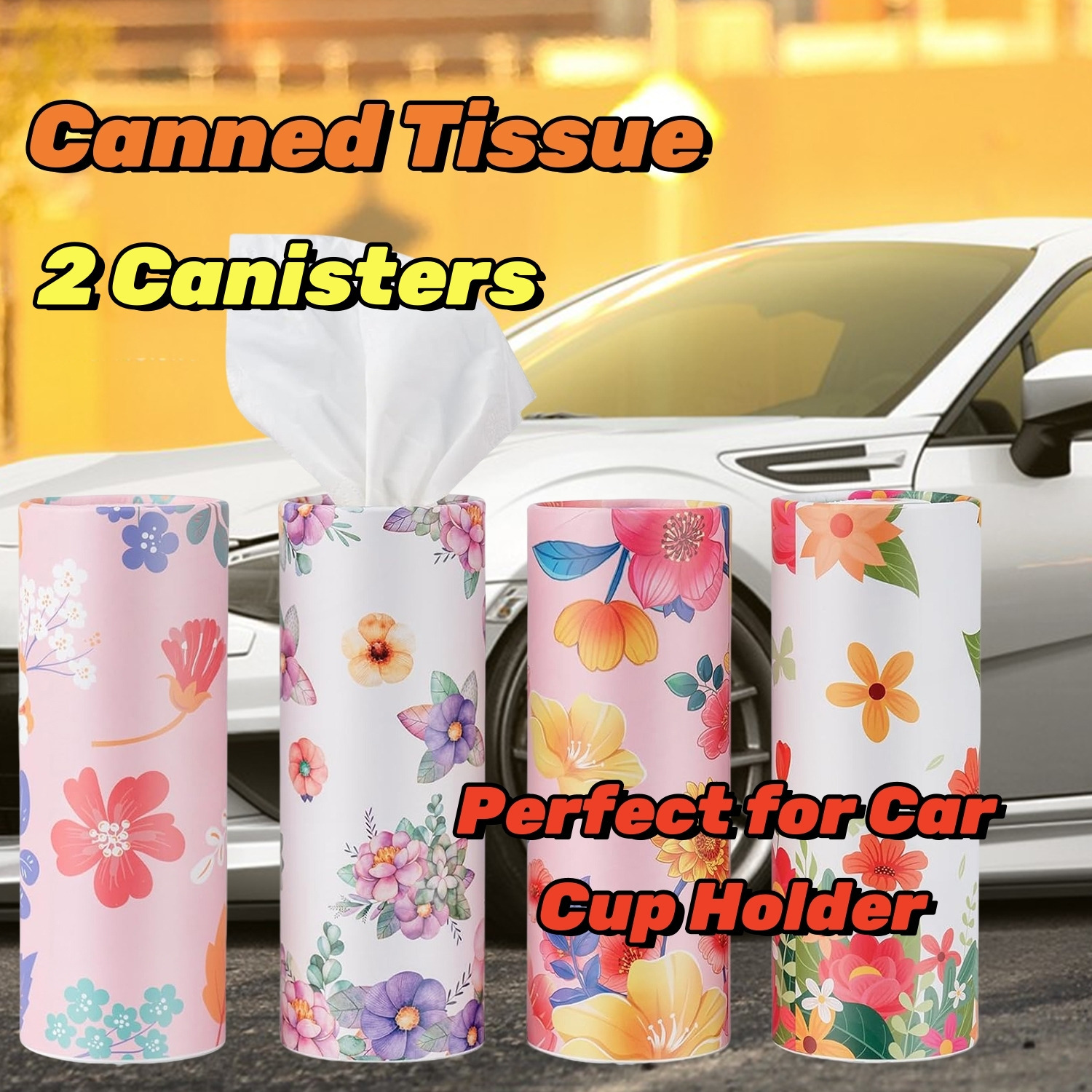 

Car Tissues Canned For Car Cup Car , 120 Tissues/3-ply, 2/4/8 , Multiple Styles