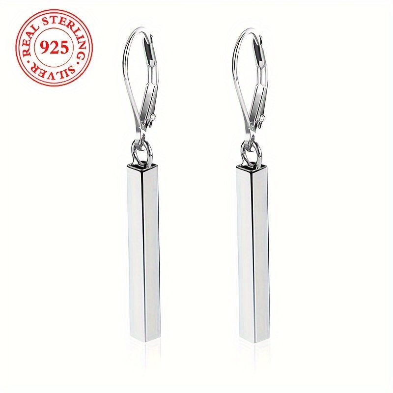 

Silvery 925 For Women - Rectangular Bar , Hypoallergenic, For &