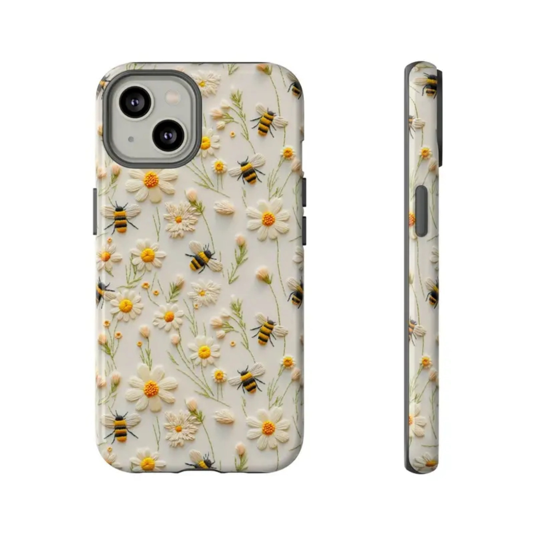 Bumble Bee Phone Case for iPhone 16, 15, 14, 13, 12, 11 – Cute & Cool Shockproof Protective Case Featuring an Adorable Honey Bee Design. Perfect for Women, Girls, and Teens! Durable and Stylish, This Black Phone Case Combines Fun and Functionality to Keep Your Device Safe. Ideal Gift for Bee Lovers!
