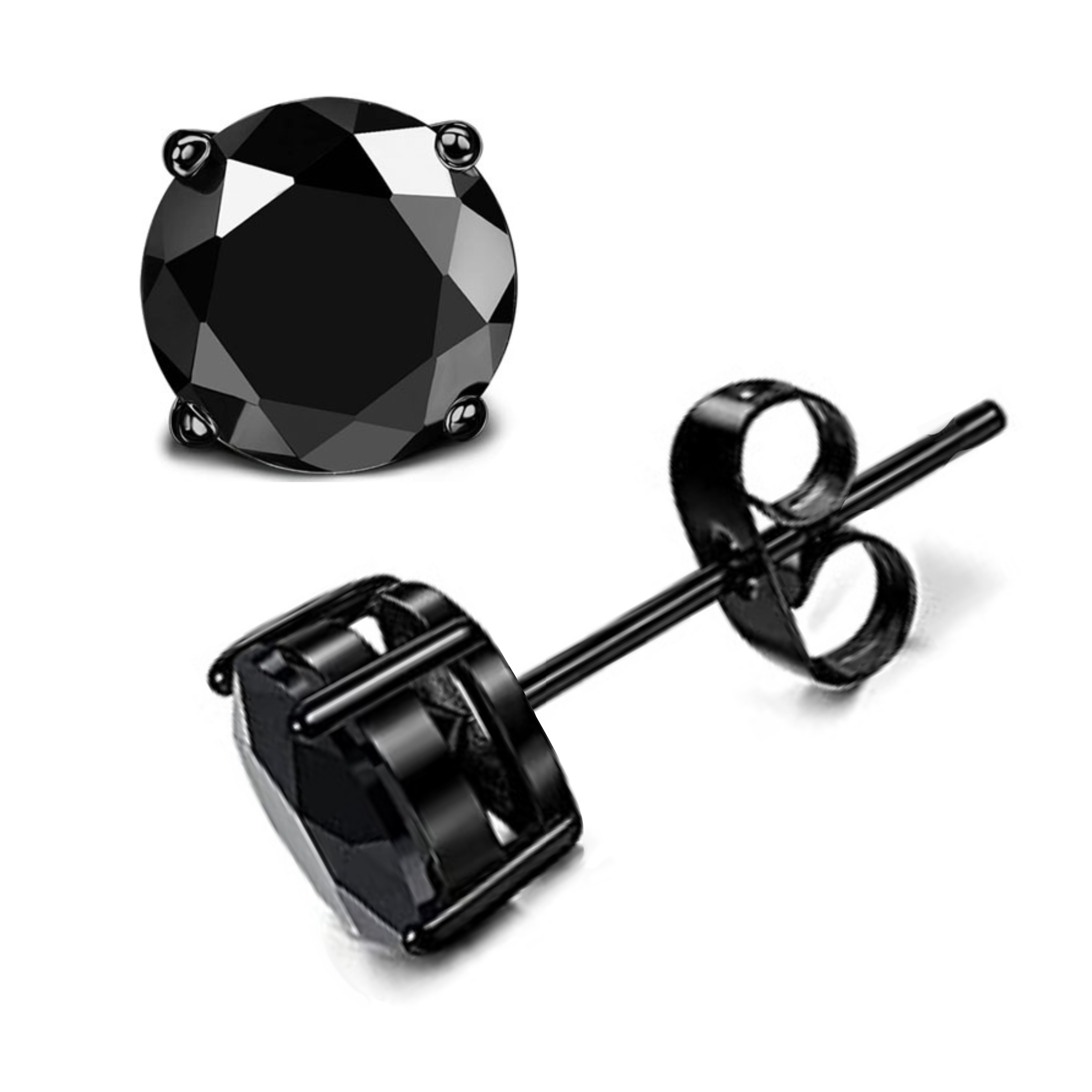 1 Pair 925 Sterling Silver 2mm-10mm Round Cubic Zirconia Stud Earrings For Women, Push Back Earrings, Jewelry Gift,elegant , High-quality Fine Jewelry