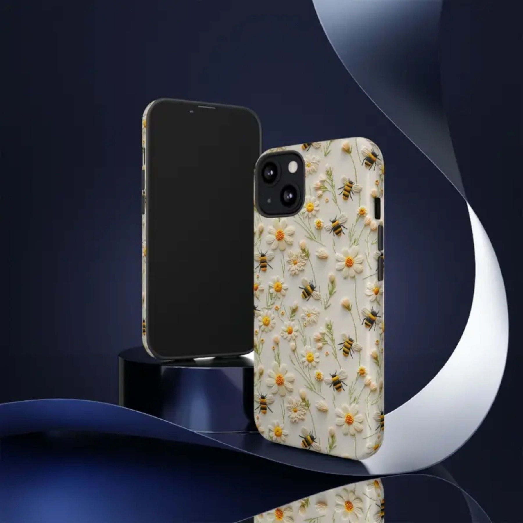 Bumble Bee Phone Case for iPhone 16, 15, 14, 13, 12, 11 – Cute & Cool Shockproof Protective Case Featuring an Adorable Honey Bee Design. Perfect for Women, Girls, and Teens! Durable and Stylish, This Black Phone Case Combines Fun and Functionality to Keep Your Device Safe. Ideal Gift for Bee Lovers!