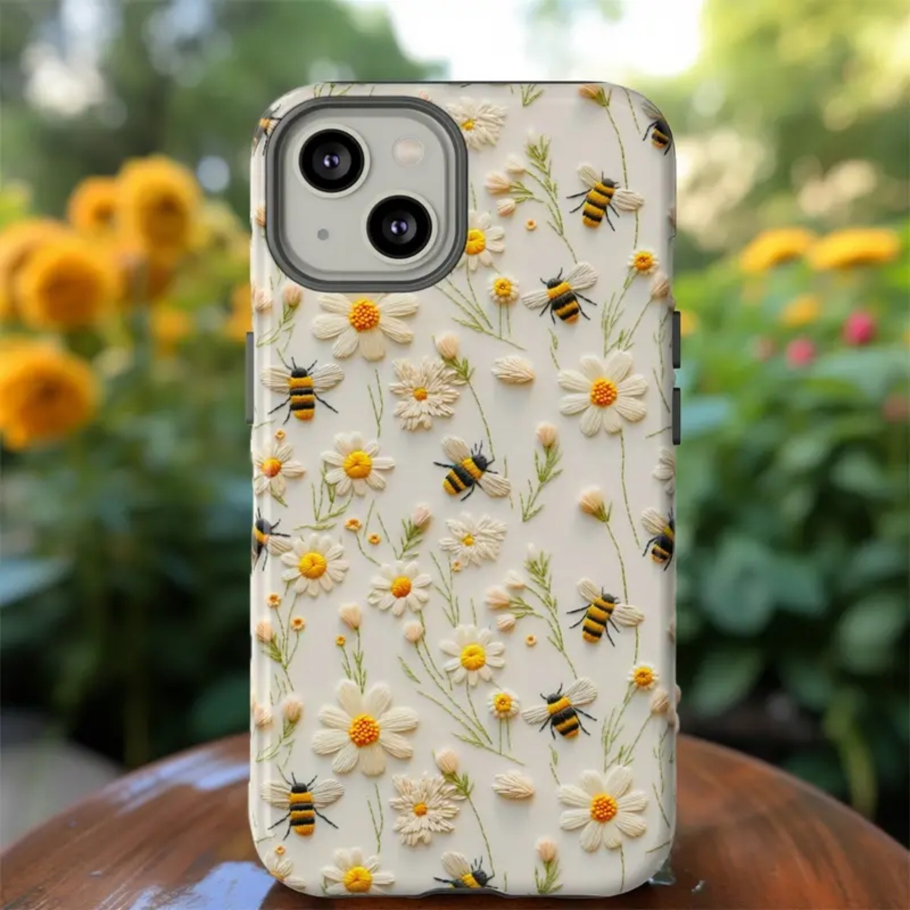 Bumble Bee Phone Case for iPhone 16, 15, 14, 13, 12, 11 – Cute & Cool Shockproof Protective Case Featuring an Adorable Honey Bee Design. Perfect for Women, Girls, and Teens! Durable and Stylish, This Black Phone Case Combines Fun and Functionality to Keep Your Device Safe. Ideal Gift for Bee Lovers!