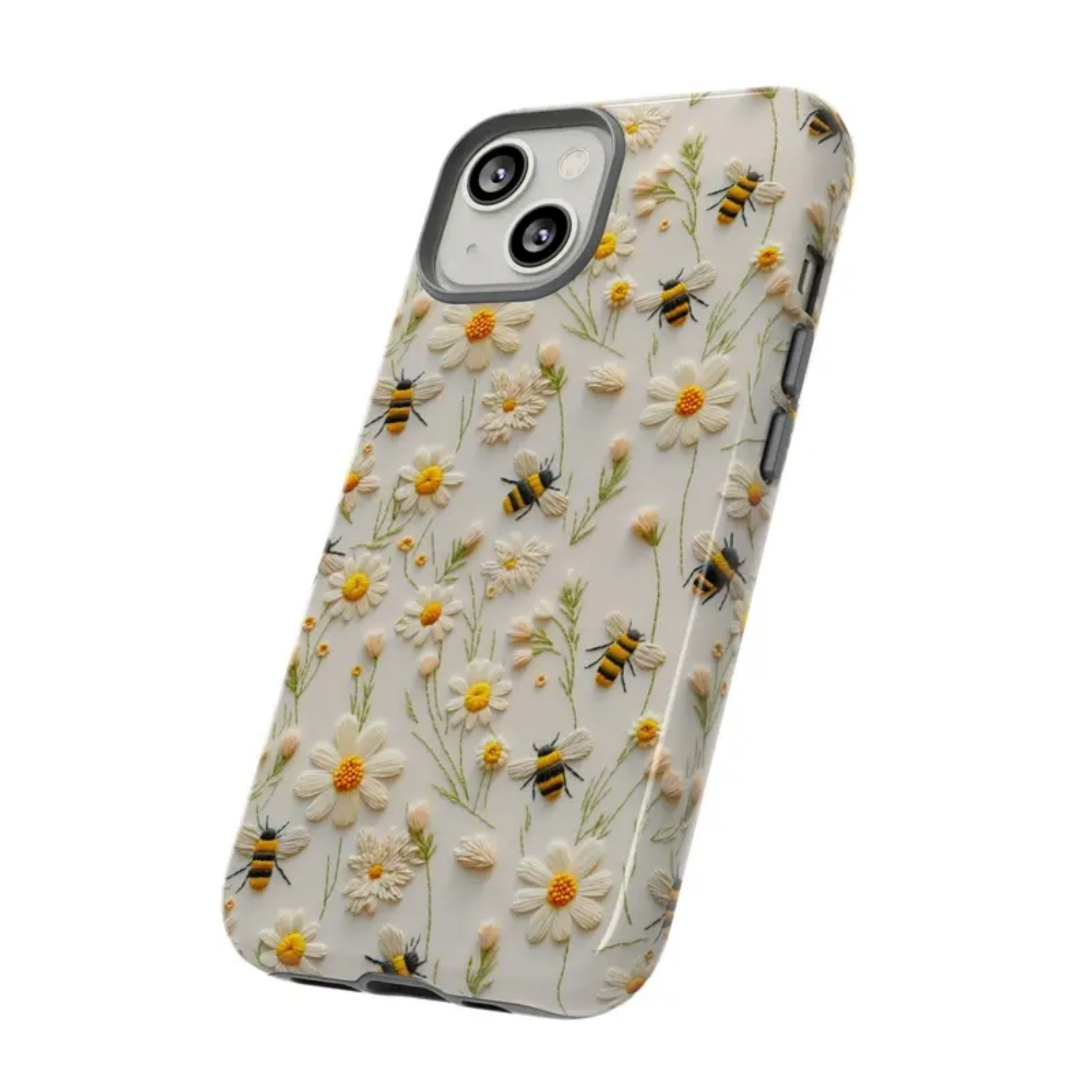 Bumble Bee Phone Case for iPhone 16, 15, 14, 13, 12, 11 – Cute & Cool Shockproof Protective Case Featuring an Adorable Honey Bee Design. Perfect for Women, Girls, and Teens! Durable and Stylish, This Black Phone Case Combines Fun and Functionality to Keep Your Device Safe. Ideal Gift for Bee Lovers!