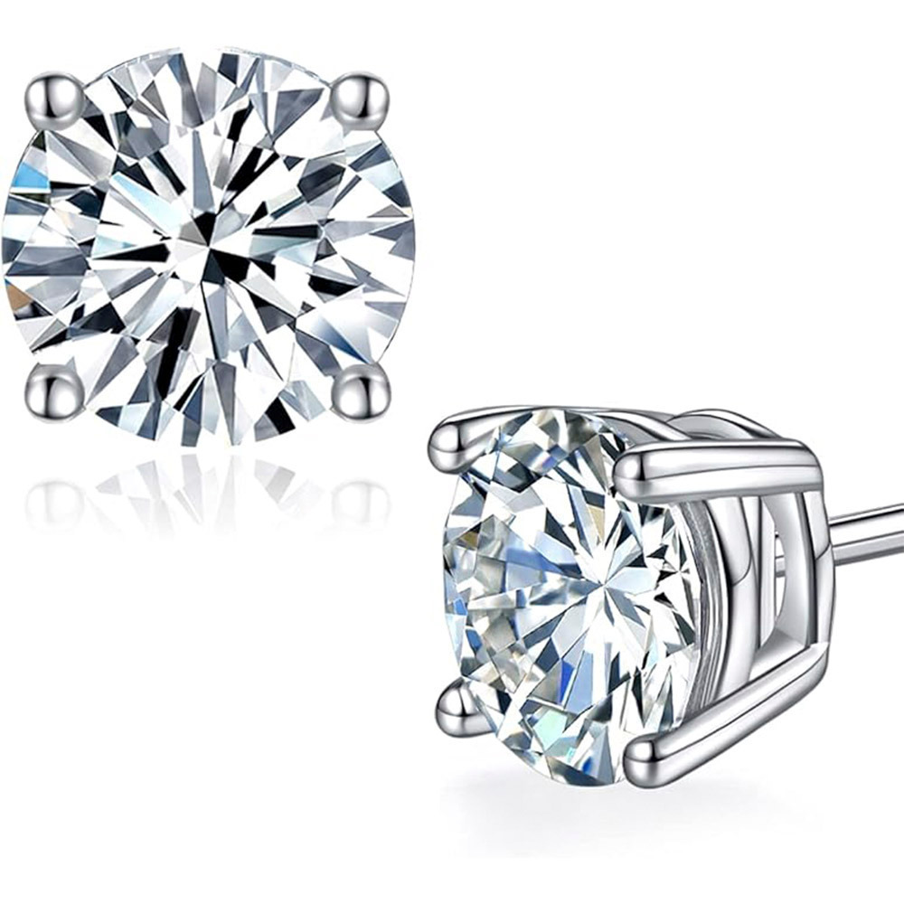 TEMU Zirconnia Square Stud Earrings Clear Elegant Women's Jewelry Accessory Earring Holiday Gift For Her