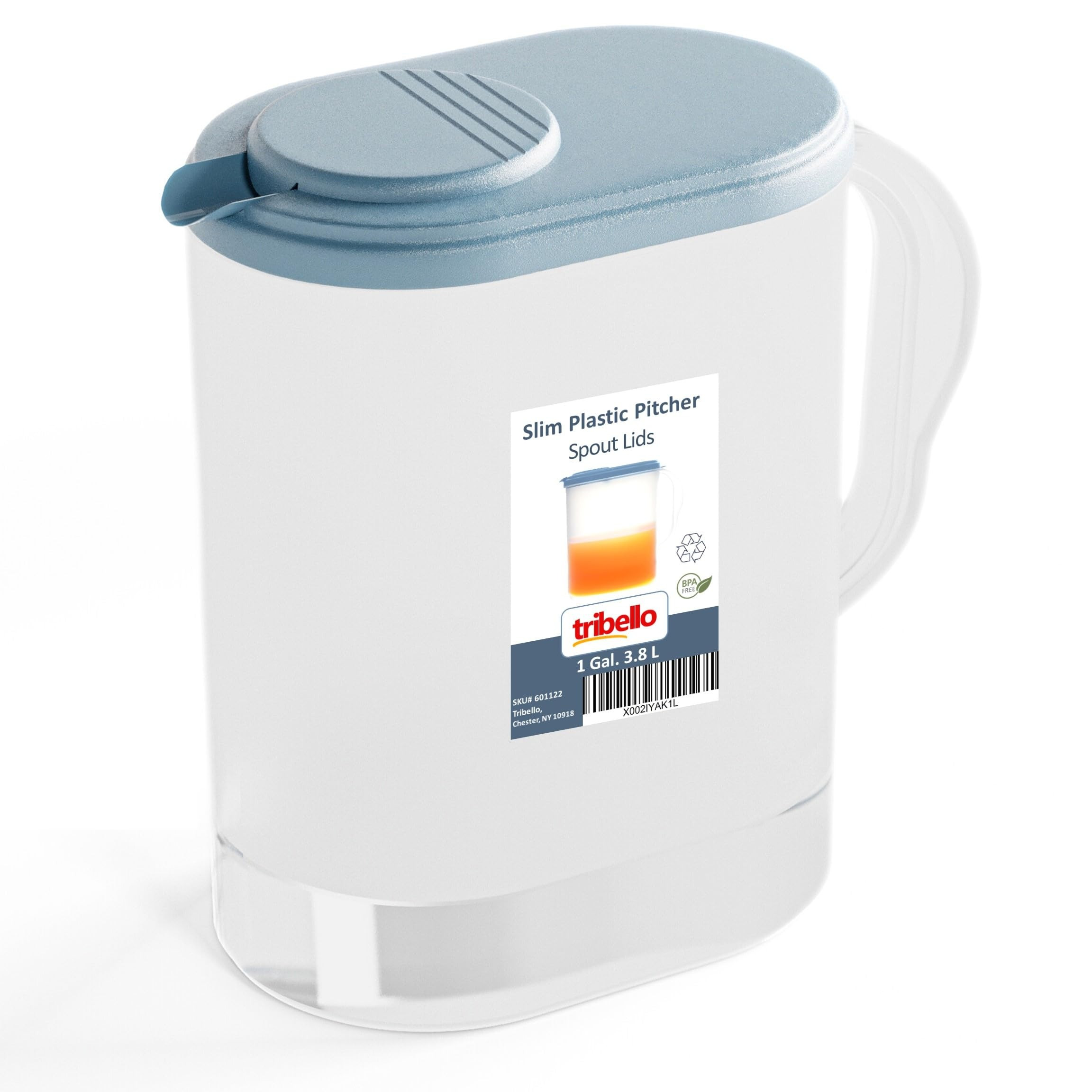 TEMU 1-gallon Pitcher With Lid – Bpa-free, Clear Plastic Pitcher For Fridge, Freezer & Dishwasher Safe, Pivot-top Spout, Ideal For Iced Tea, Lemonade, And More