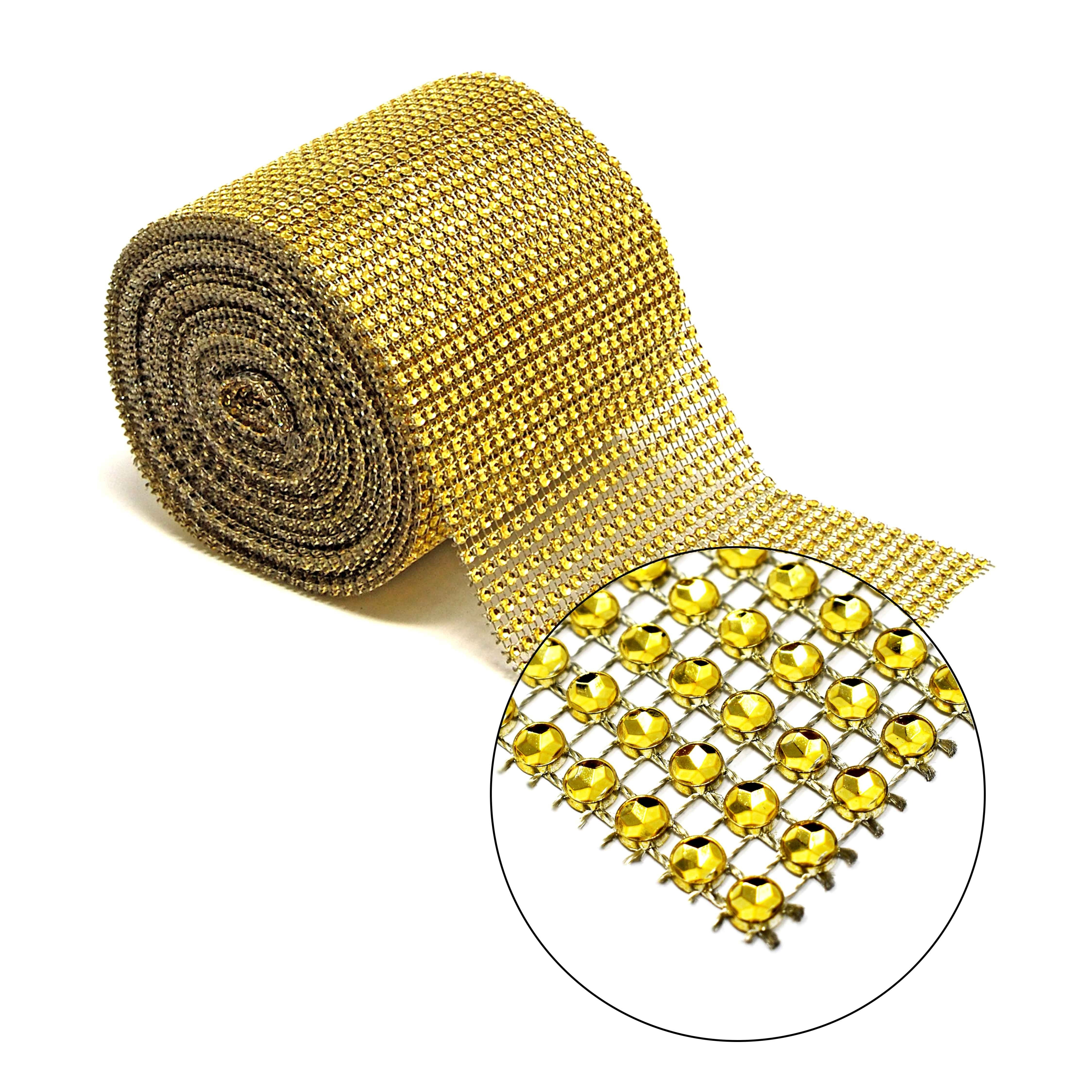 

4.75" By Diamond Mesh Ribbon Wrap, Acrylic Diamond Wrap Ribbon For Wedding, Cake, Vase Decorations, Party Supplies