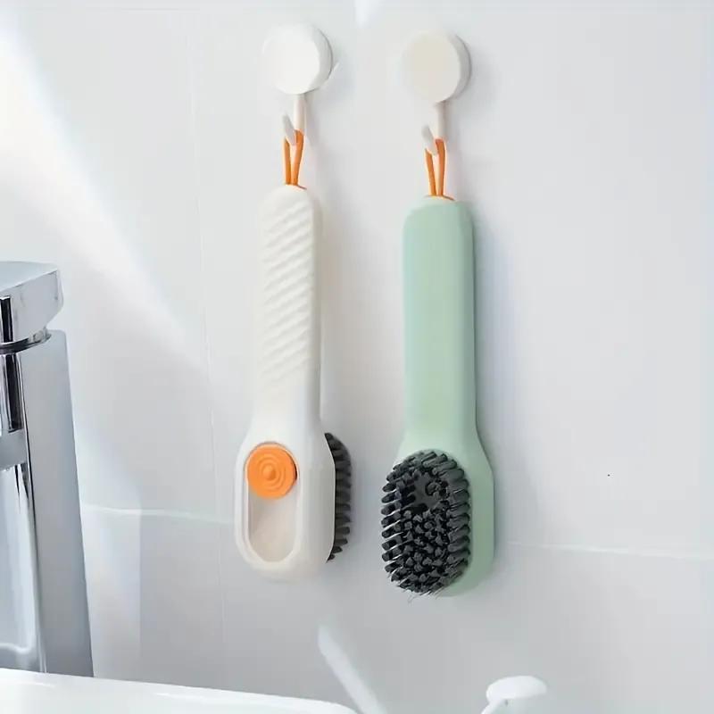 

Long Handle Shoe Brush With Built-in Soap Dispenser - Soft, Soft Cleaning Brush With Liquid Container, Multifunctional Cleaning Brush With Soap Dispenser, Home Cleaning, Shoe Washing And Laundry