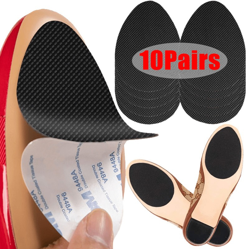 

10pcs/20pcs Wear-resistant Non-slip Insoles, Noise-reducing Self-adhesive Non-slip Shoe Sole Paste Protector, High Heel Shoe Sole Protection Rubber Mat Cushioning