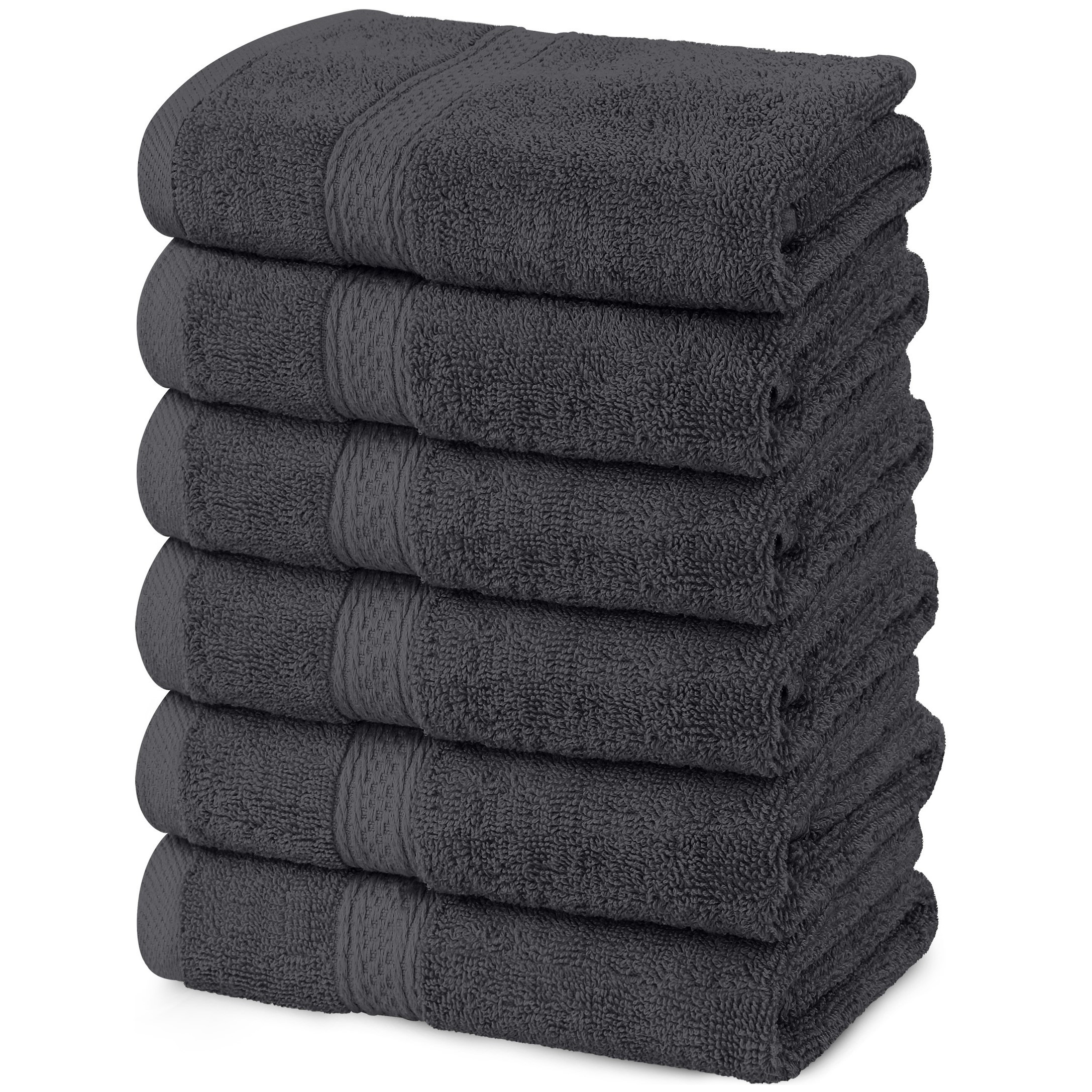 

6 (16 X 28 ) Towels Set, 100% Spun , 600gsm Towels For Bathroom, , , Spa & Gym