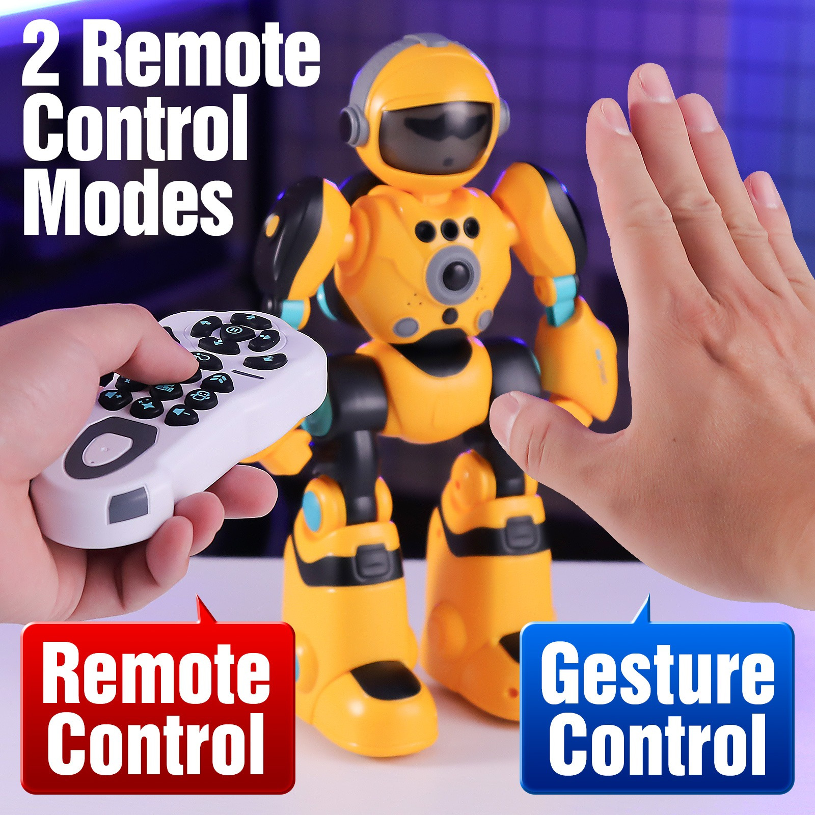 AI Voice Control Robot Remote Control Robo Toys RC Robots with Gesture Control LED and Voice Interactive Intelligent Warriors as Gift for Kids