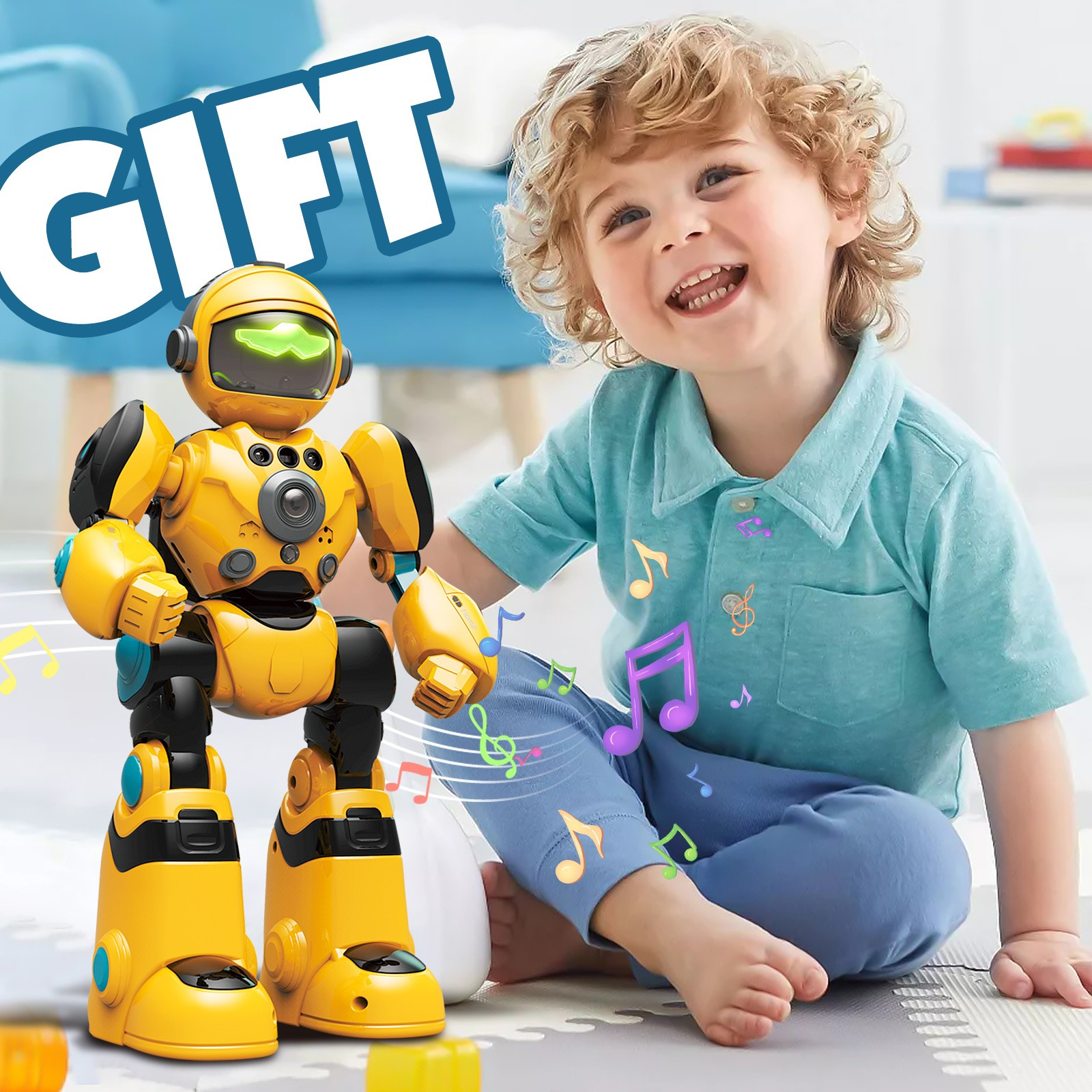 AI Voice Control Robot Remote Control Robo Toys RC Robots with Gesture Control LED and Voice Interactive Intelligent Warriors as Gift for Kids