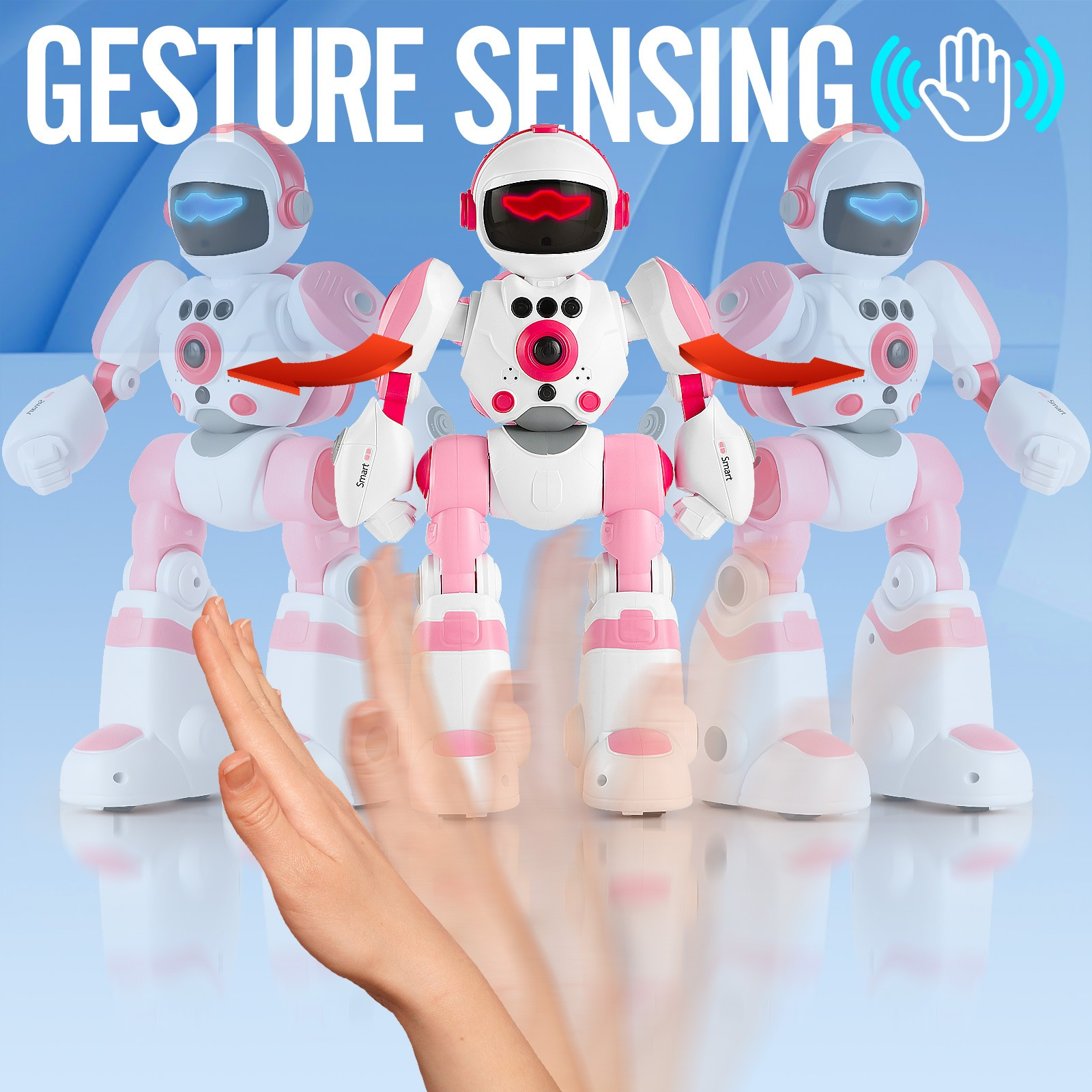 AI Voice Control Robot Remote Control Robo Toys RC Robots with Gesture Control LED and Voice Interactive Intelligent Warriors as Gift for Kids