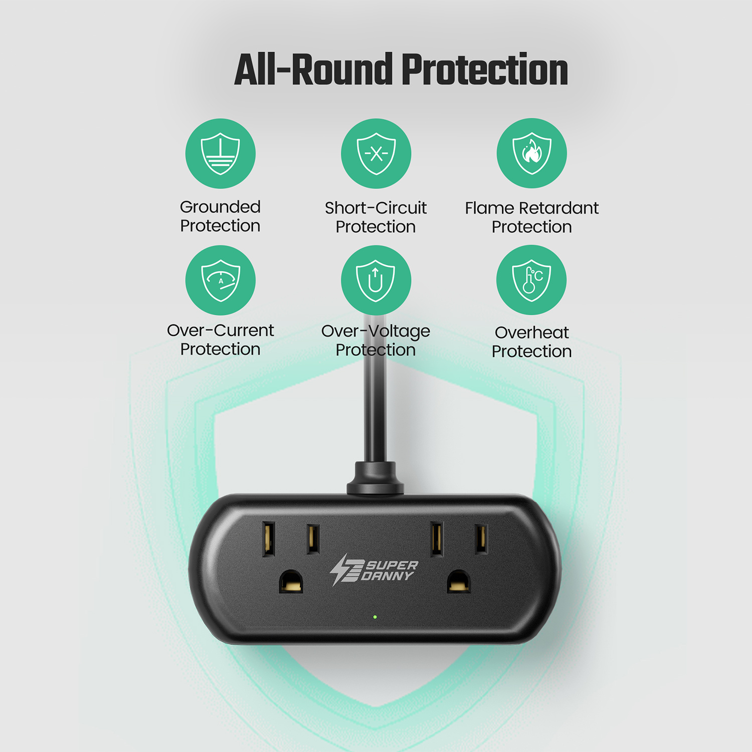 

Superdanny Usb, 2 - Outlets, 3 Usb-a 1 Usb-c, 9.8/5/2 Ft , , Size Desktop , , , /