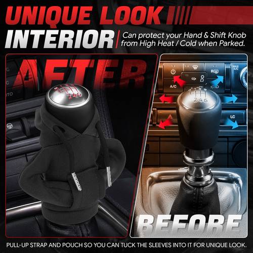 universal car gear shift knob cover mini hoodie shifter interior trim