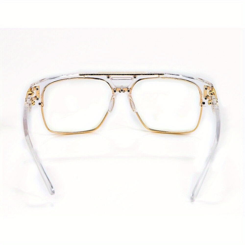 

Fashion Men's Sunglasses Designer Black Metal Frame Clear Vintage Hip Hop Model