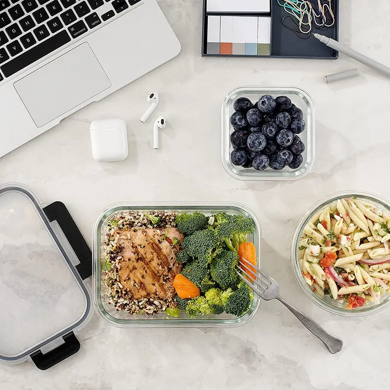 24pcs 12 lids 12 glass bowl glass food storage containers with airtight lids glass meal prep containers for lunch kitchen storage containers airtight freezer containers reusable ideal for food storage in microwave ovens refrigerators dishwashers offices schools and camping Product details 5