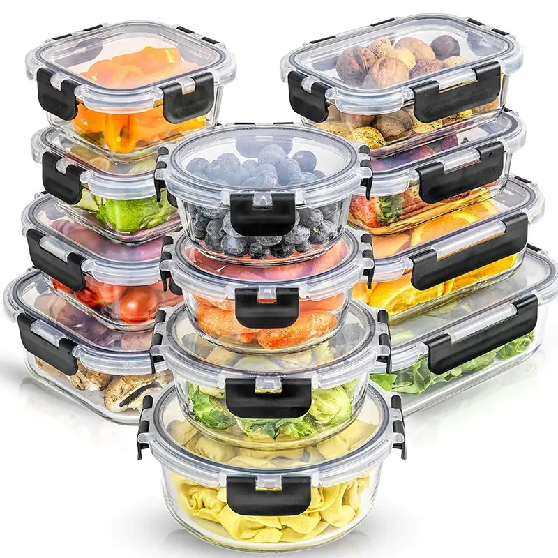 24pcs 12 lids 12 glass bowl glass food storage containers with airtight lids glass meal prep containers for lunch kitchen storage containers airtight freezer containers reusable ideal for food storage in microwave ovens refrigerators dishwashers offices schools and camping Product details 0