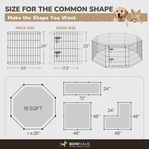 foldable outdoor indoor pet playpen with gate in metal portable kennel heavy duty exercise fence cage 8 panels for small dog animals