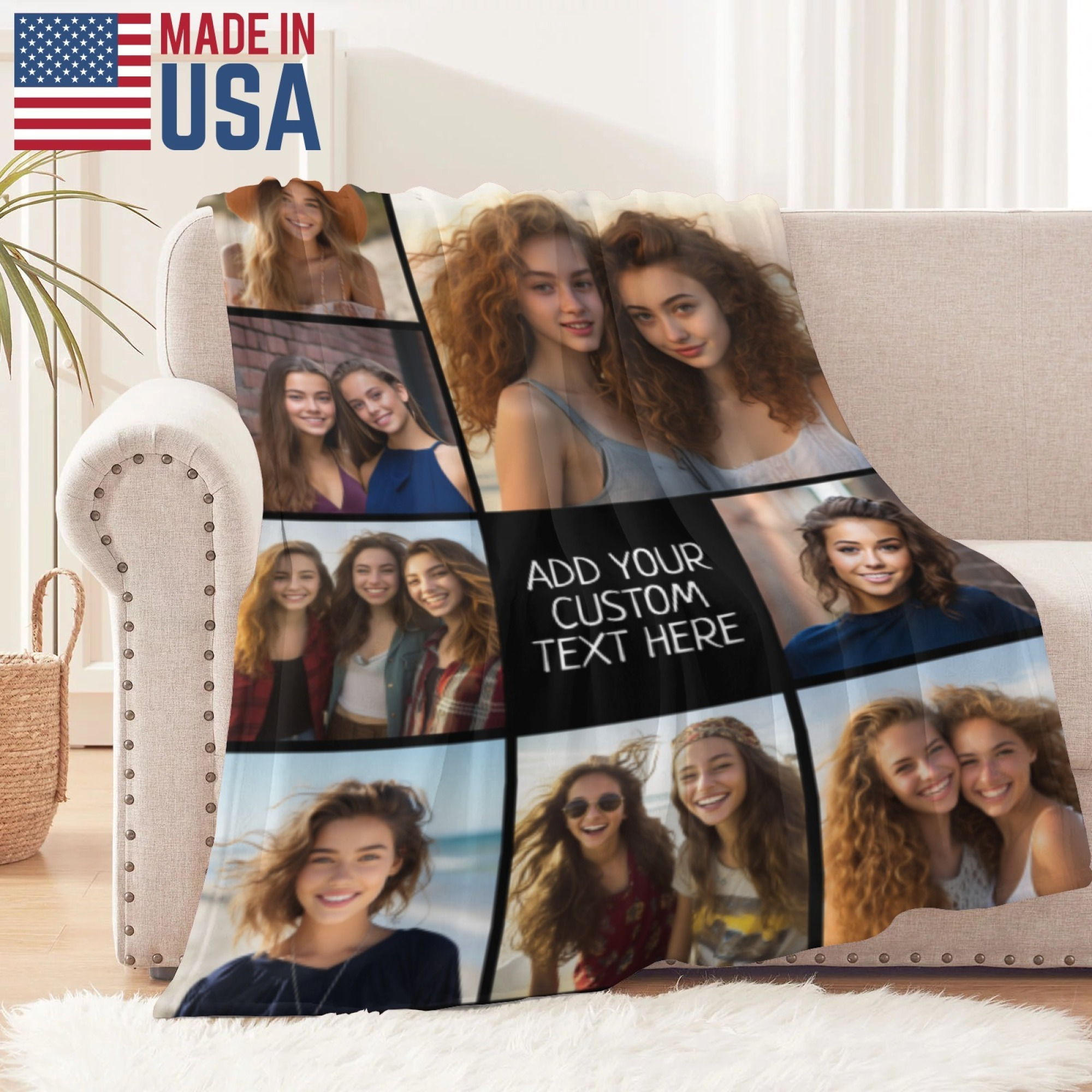 

Create A Customized Collage With 8 Photos Flannel Blanket