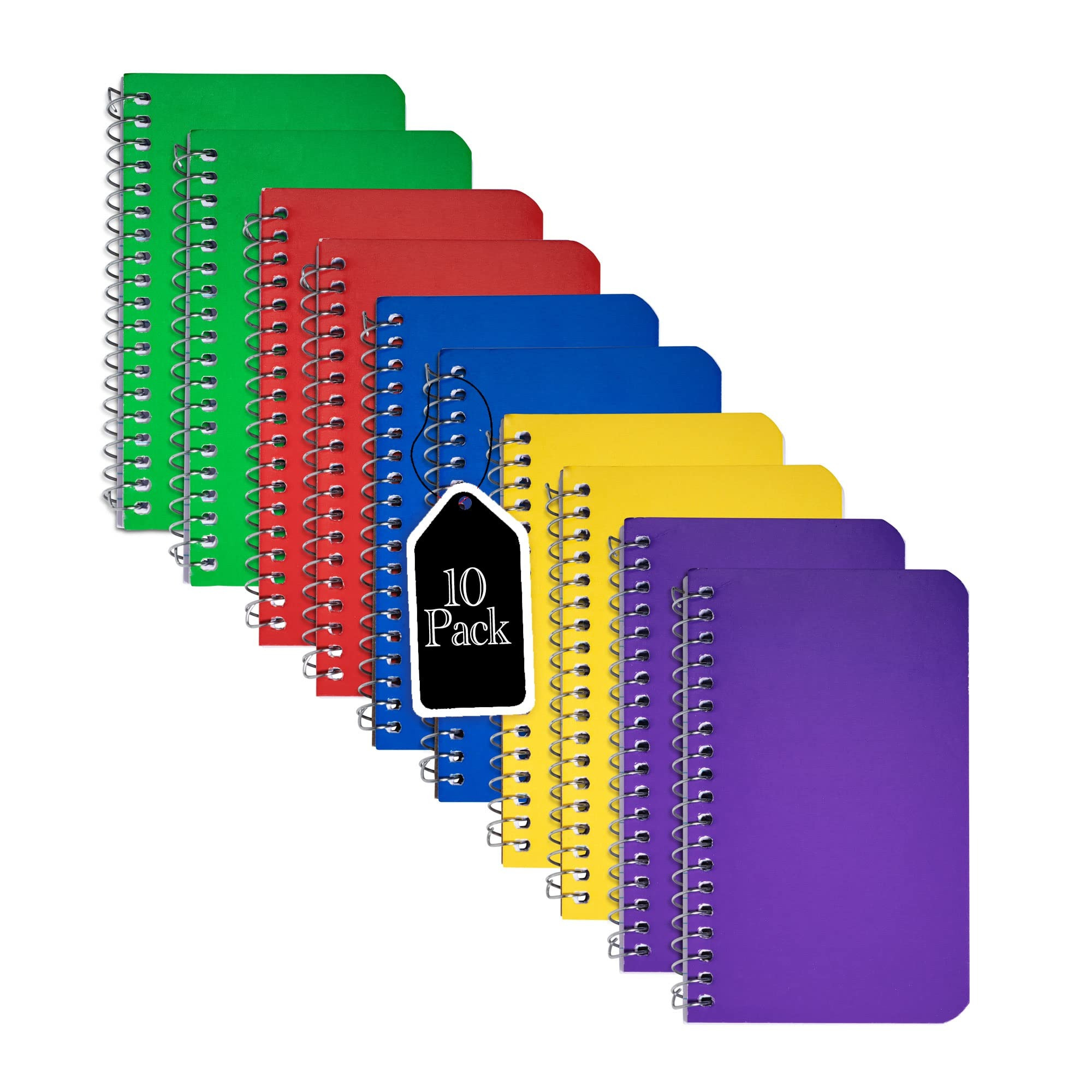 TEMU Mini Spiral Notebooks - 3x5 Inch Memo Pads - College Ruled Notepads For Home, Office, School - Assorted Colors - 75 Sheets Per Pad - 10 Pack