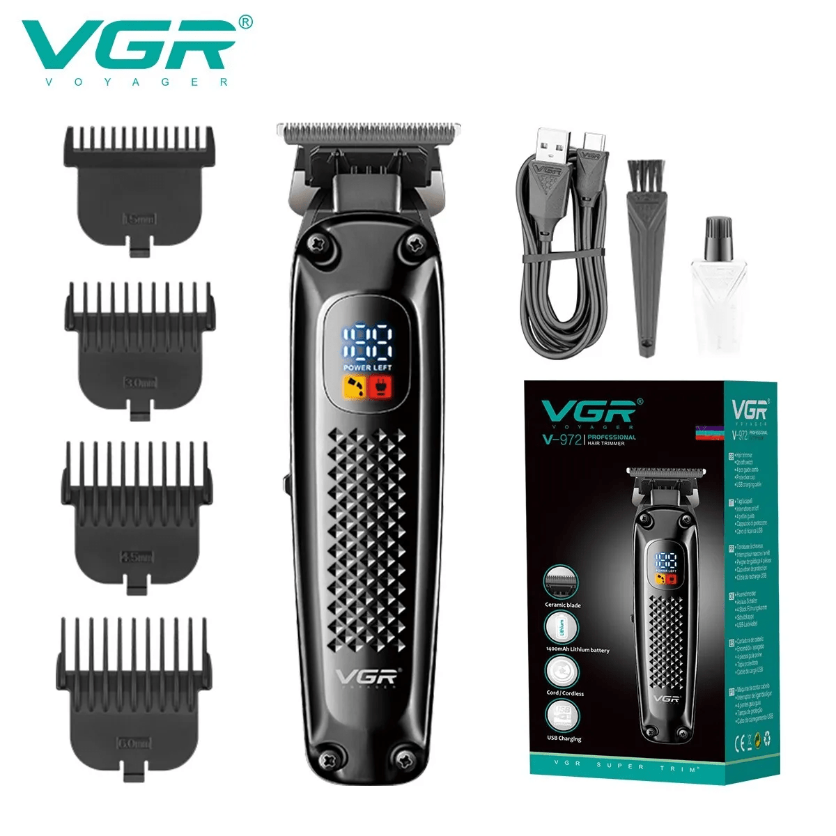 

Hair Clippers Trimmer Cutting Beard Cordless Barber Shaving Machine Brush Ceramic Blade Daily Plug