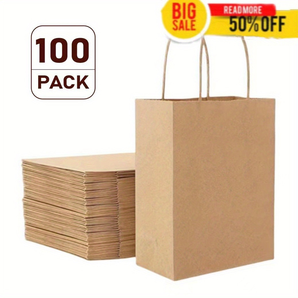 

100pcs 8x4.5x10.25" Kraft , Shopping For Small , , Gift , Retail , , Merchandise , , , Sos