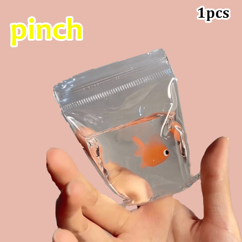 Taba Gummy Fish, Stress Ball, Kawaii Gummy PVC toy, Anxiety Relaxation Gummy Fidget Toy, Clear Goldfish bag Silicone (fish), Clear Goldfish bag, Stress relief toy, Christmas gift