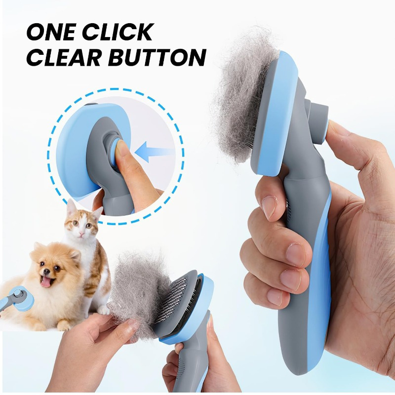 

Cat Brush, Self Cleaning Brushes For Shedding And Grooming Removes Loose Undercoat,mats Hair Grooming Brush For Massage-self Cleaning