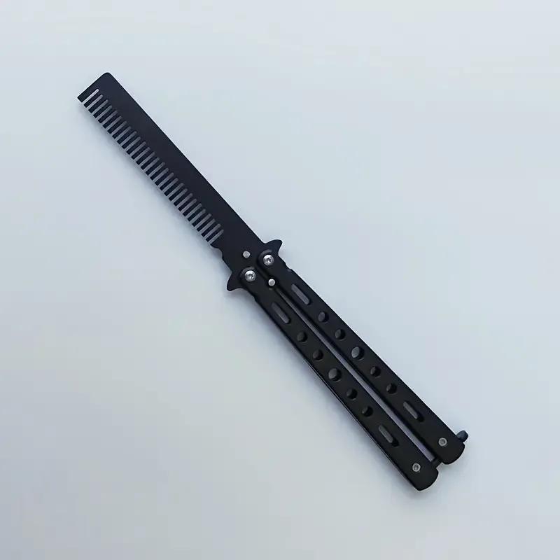 

Knife Comb, Suitable For , Toothed Comb And , Suitable For Ordinary Texture, Metal Folding Comb Tool - For Practicing And