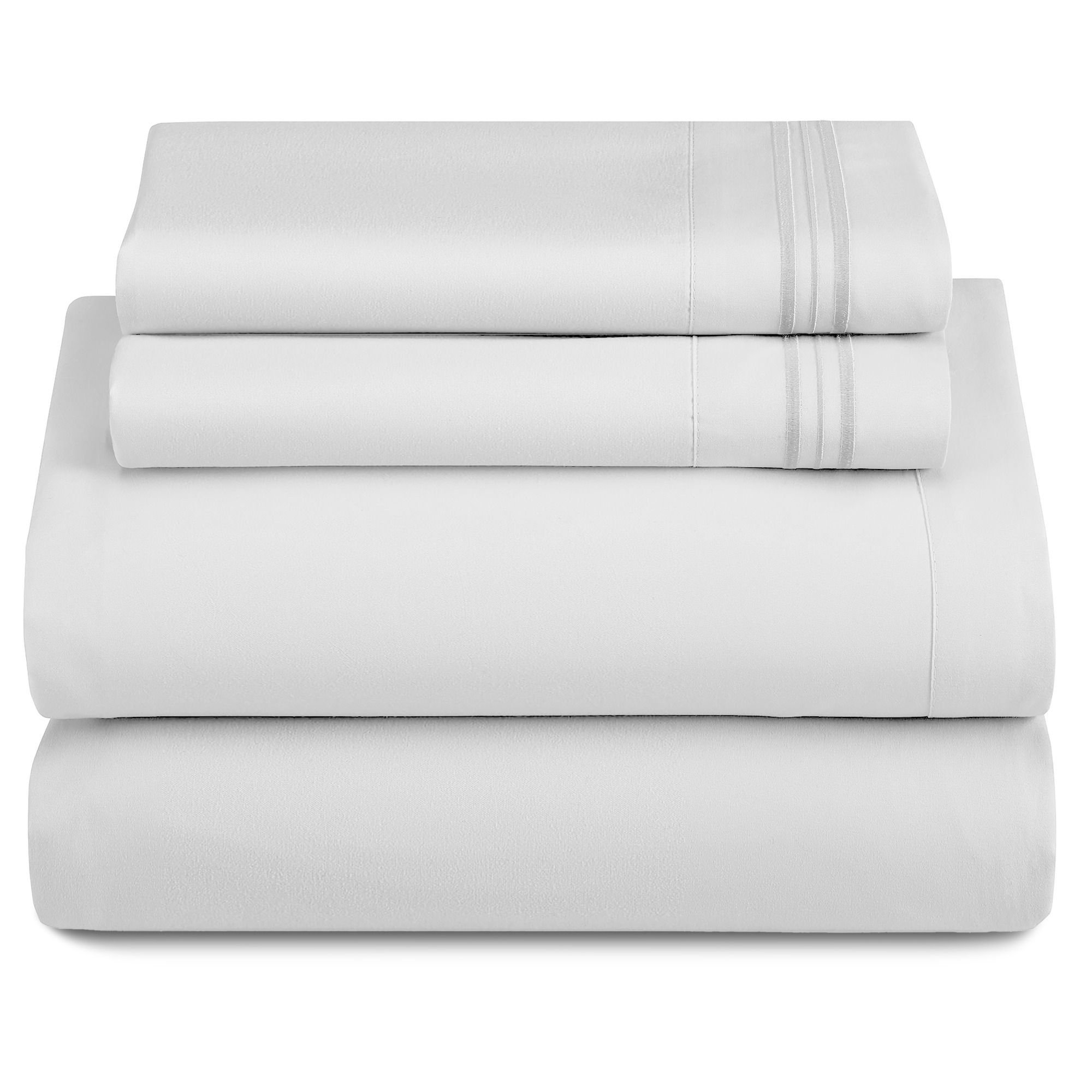 TEMU 4 Pieces Solid Bedsheets - 1800 Series Stylish Sheet Set - Hotel Friendly Cooling Sheets & Embroidered Pillowcases Without Filler - With 16 Inches Deep Pocket Room Decor - & Fade Resistant