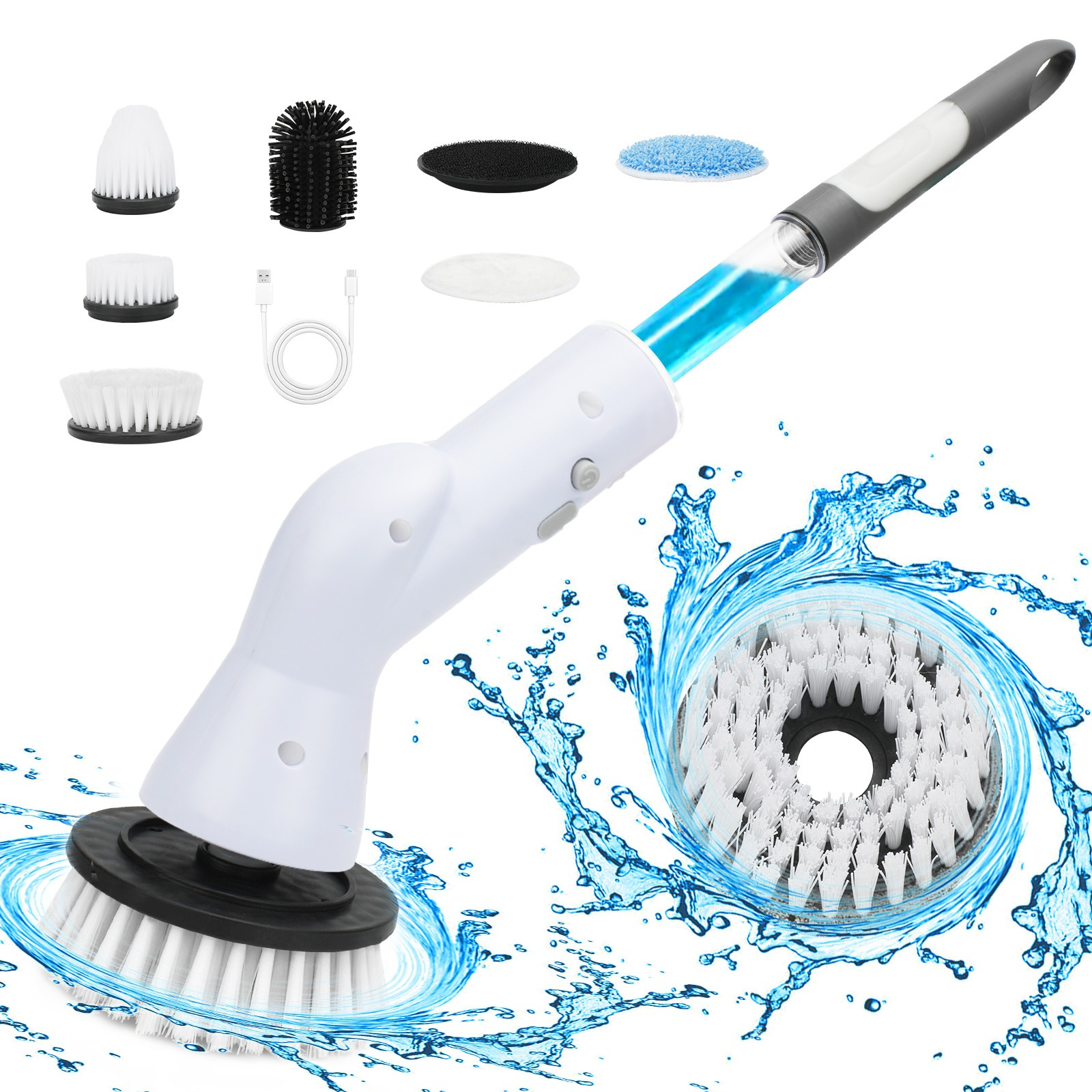 

Portable Cleaning Long , Cleaning And 5 Replaceable , Suitable For , Bathtub, , ,