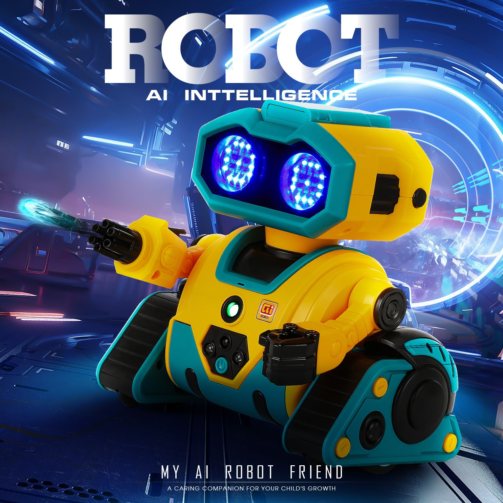 AI RC Robot for Kids with Gesture Induction Interactive Facial Expression Intelligent Remote Control Smart Robo with Magic Voice Record LED eyes Programming Touch Induction Robot Gift for Kids