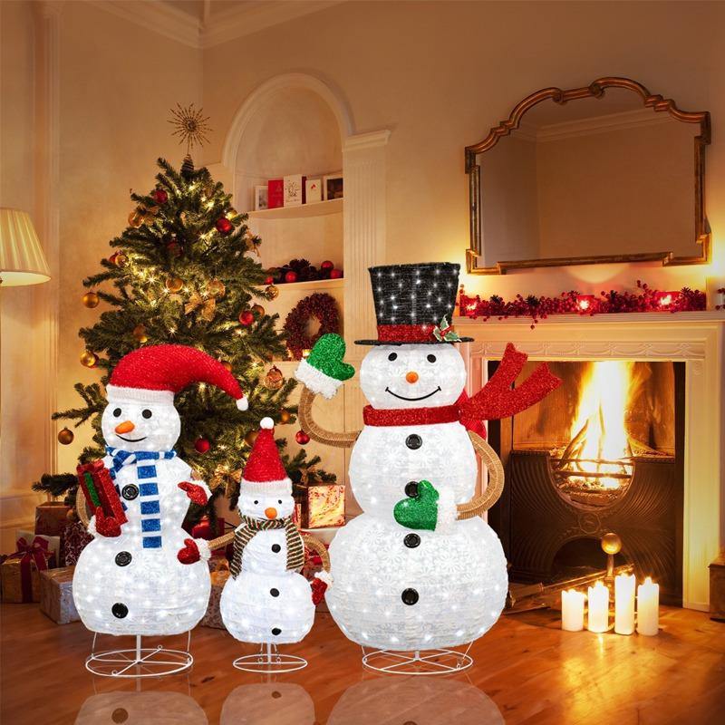 

3 Christmas Snowman Set, Twinkling Snowman & String , Decorations, Up The Christmas And Time Christmas Decorations Christmas