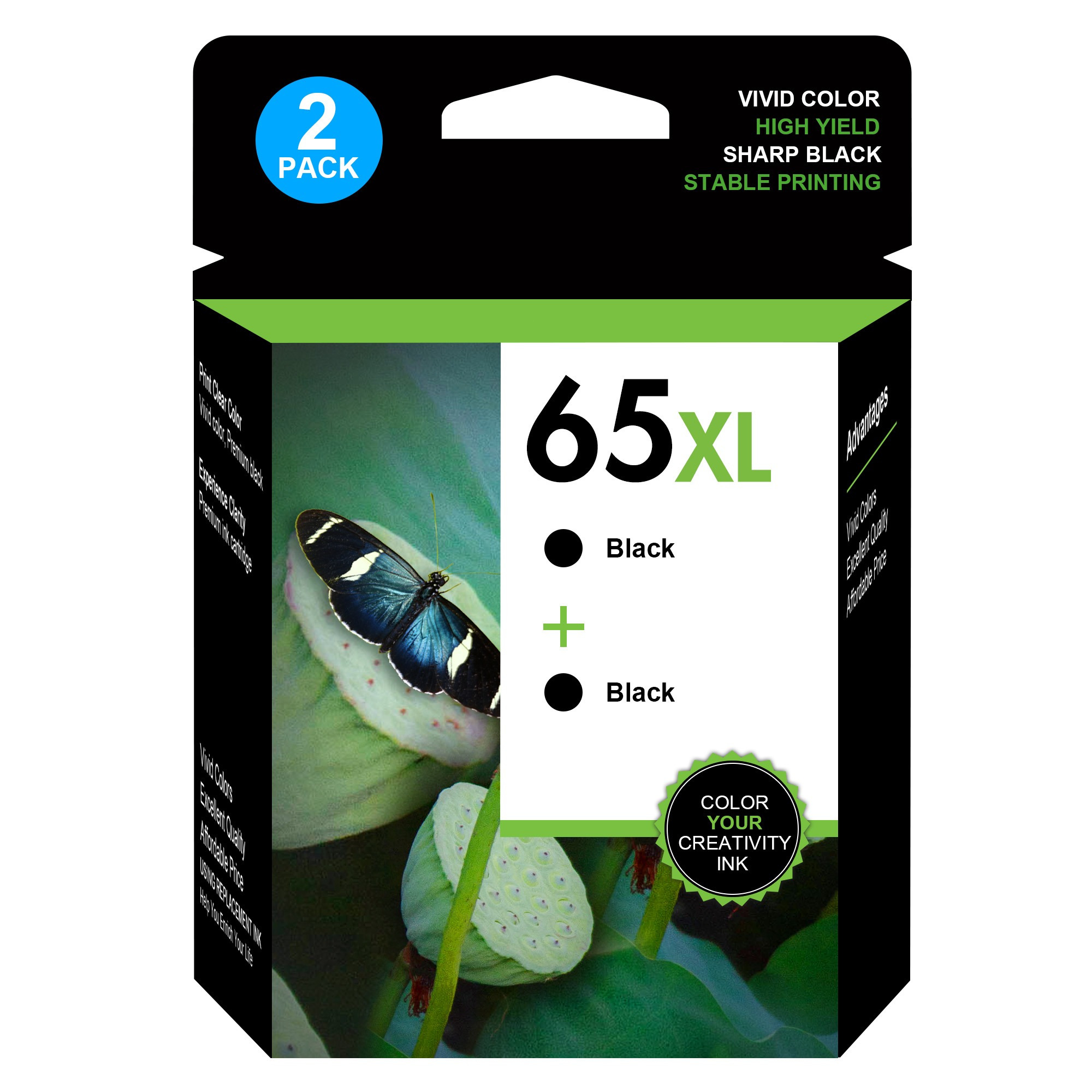 

2 65xl Ink Cartridges Replacement For 65xl Ink Cartridges To Use 5000 5055 3755 3700 3772 3722 2600 2622 3752 2652 2655 2640 5052 5010