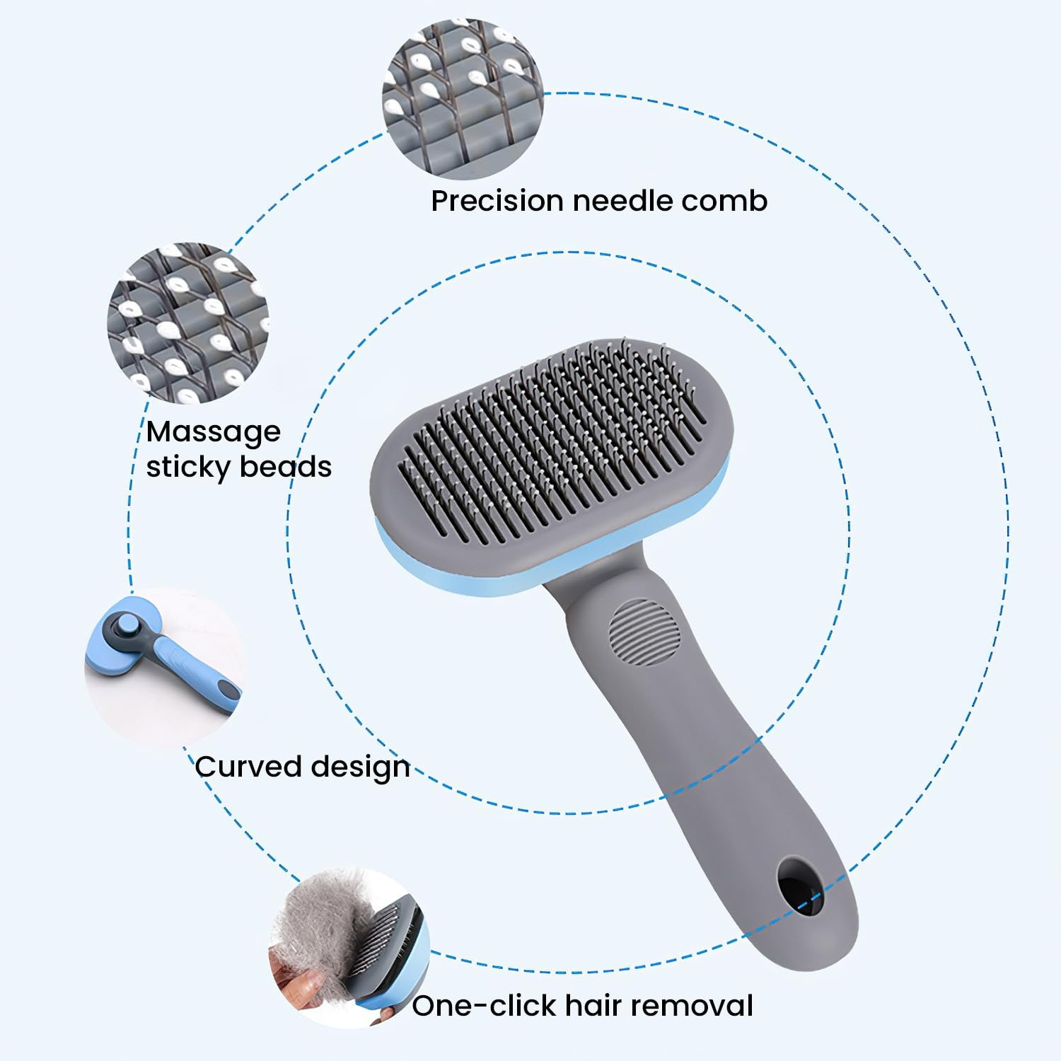 

Cat And Dog Hair Removal Brush,pet Hair Removal Waterproof Grooming Brush，comb For Long And Short Hair Pets，cat And Dog Massage Dog Hair Removal Comb, Pet Comb