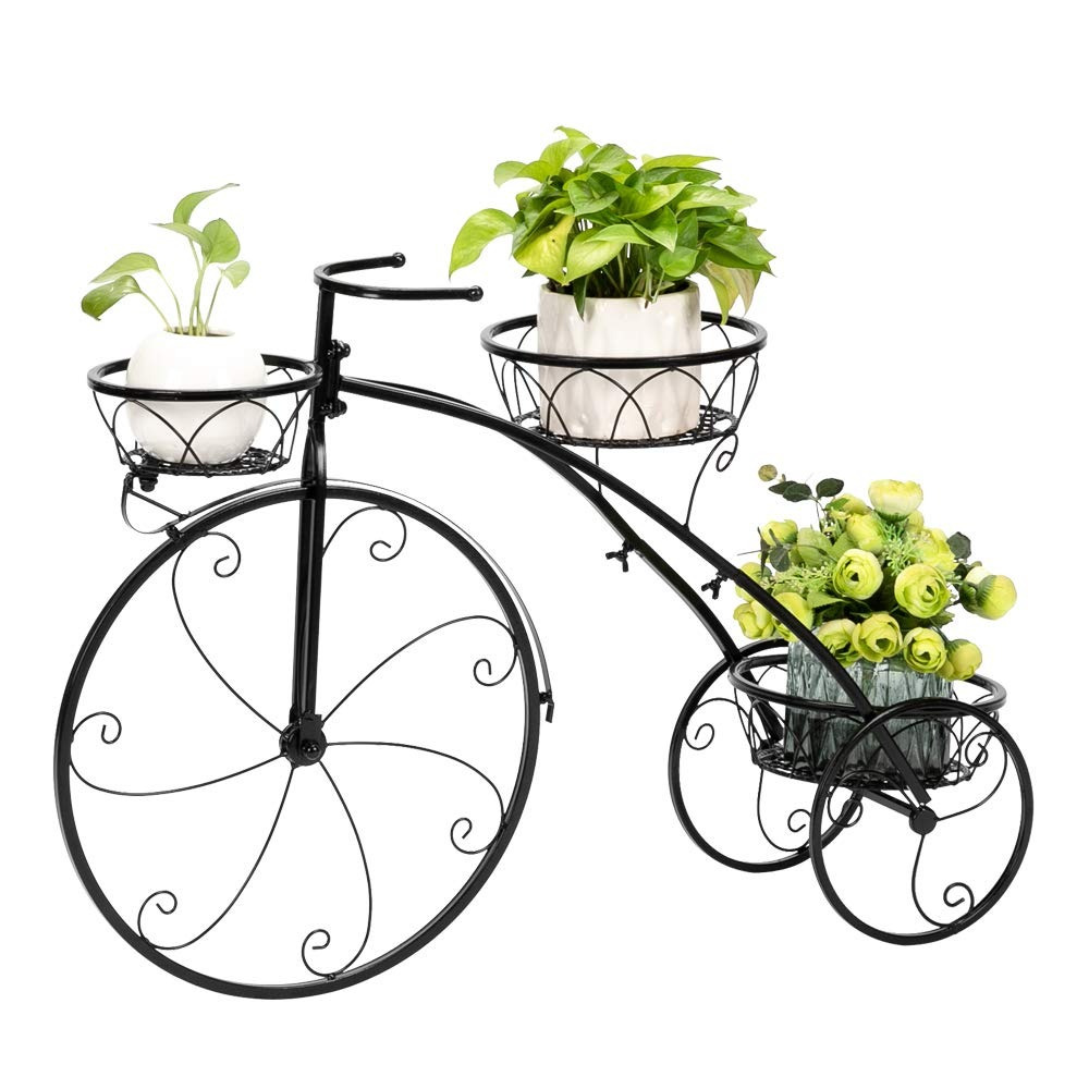 

Metal Plant Stand Flower Holder Racks Patio Stand Holder (3-tier Bicycle)