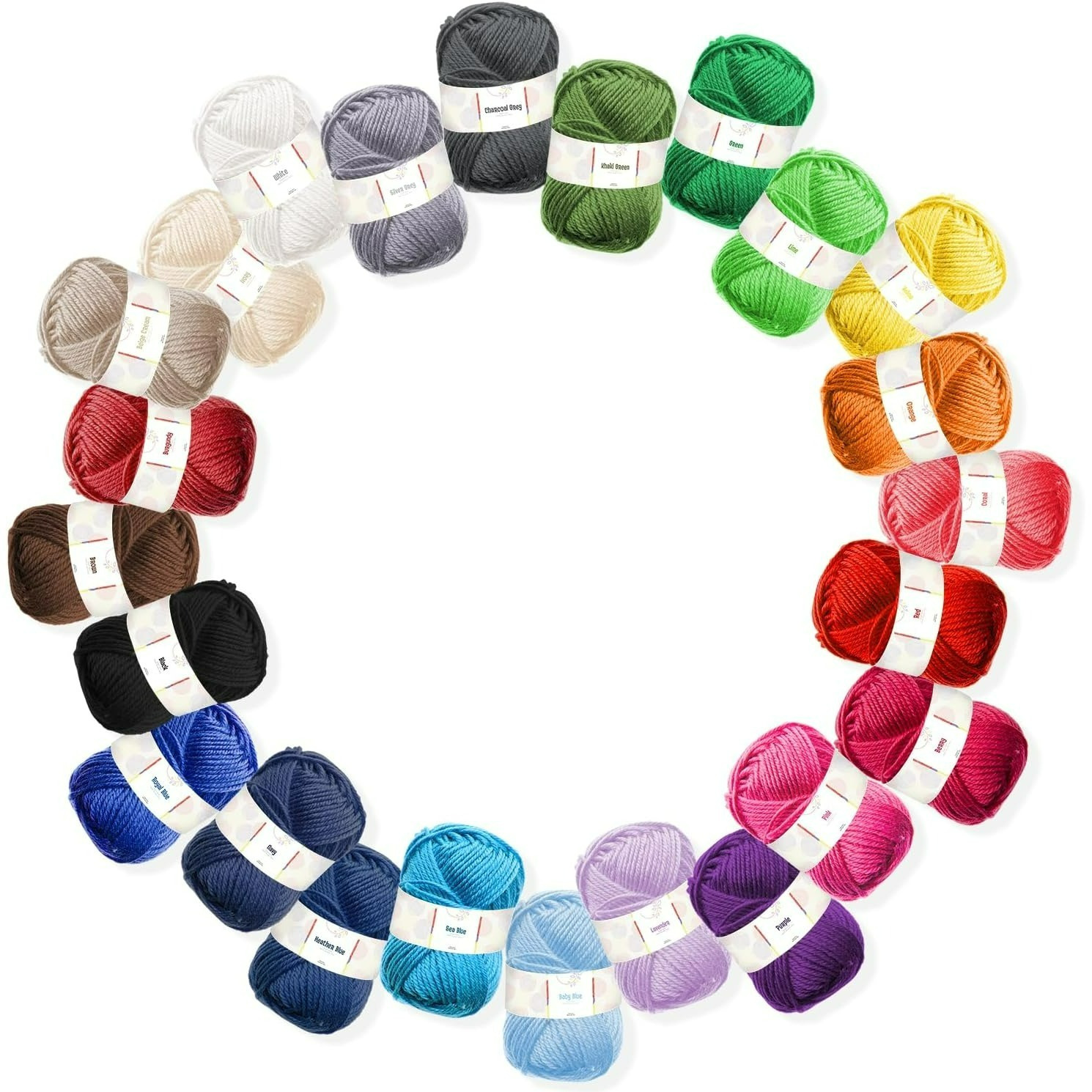 TEMU Soft Yarn 2400 Yards (24x50g), Acrylic Yarn For Crocheting & Knitting, , Crafts, Amigurumi Yarn Set