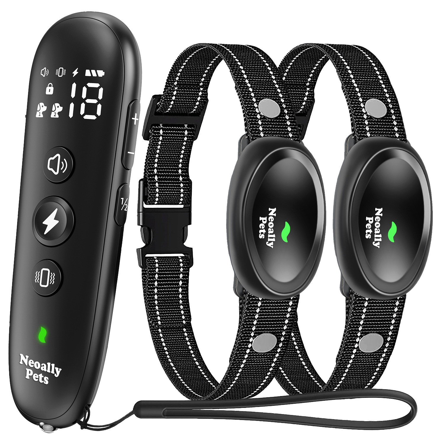 TEMU Dog Training Collar &ndash; 3000 Shock Collar With Remote For 8-150lbs Small Medium Large Dogs. Rechargeable Waterproof With 3 , Security Lock, And Led Anti Lost Lights (2 Collar)