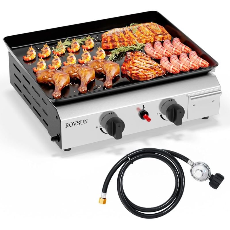 

2 Portable Propane Electronic , 20000 Btu Nonstick Enameled & For Cooking Camping Bbq Tailgating Picnicking