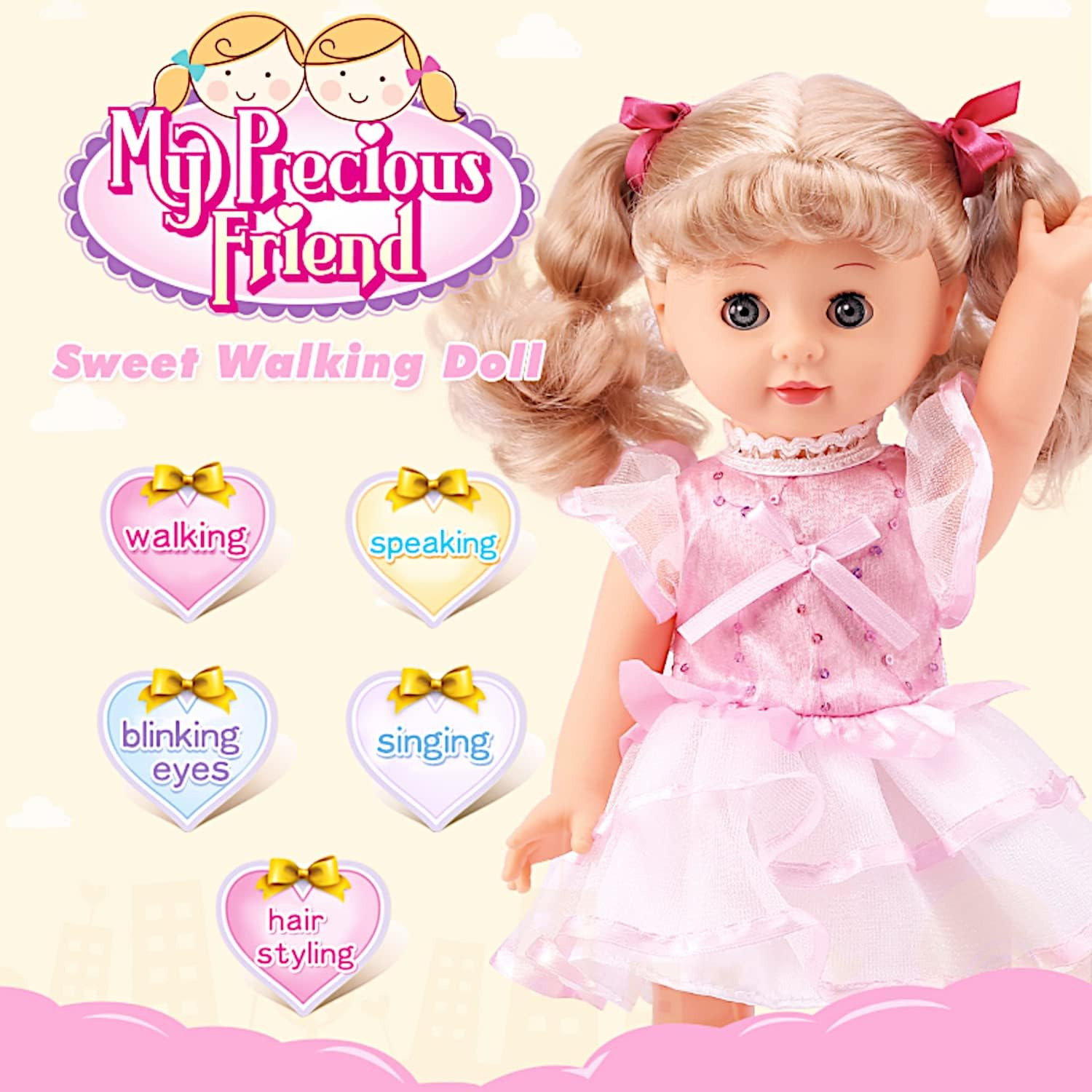 12 princess   interactive vinyl toy baby   control cuddly girl singing talking blonde   with blinking eyes Product details 0