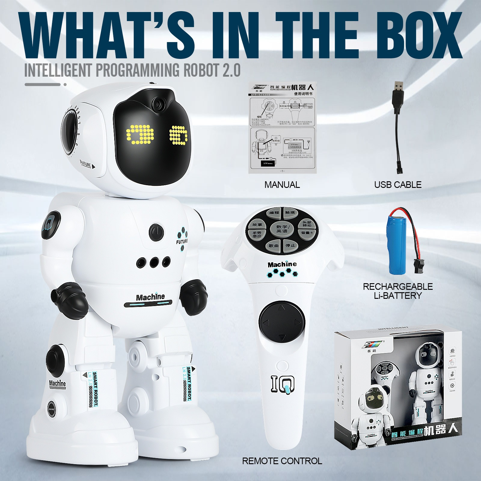 Smart RC Robot Remote Control Robo Toys RC Robots with Gesture Control and Interactive Intelligent Programming Warriors as Christmas Gift for Kids 5-7